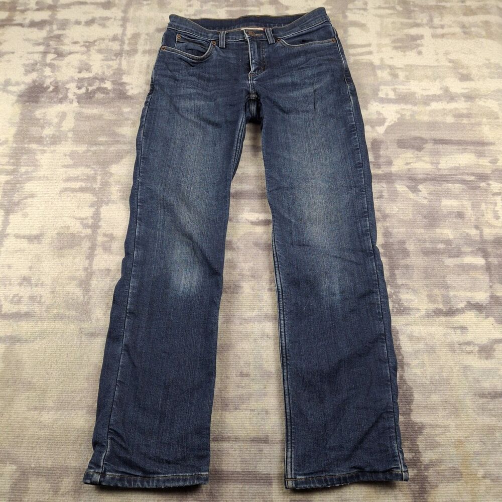 Duluth Trading Co Flannel Lined Jeans Womens 2x29 Plaid Lined Stretch Denim...